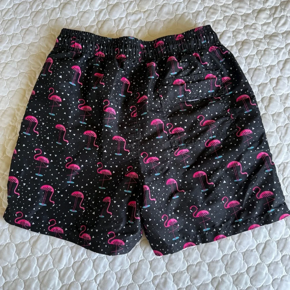 Flamingo Swim Trunks Lined in Black Men's‎ Size Small